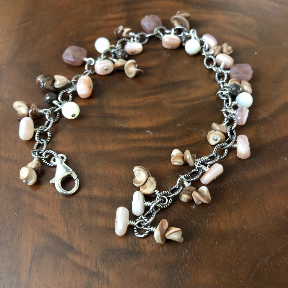 Sterling Silver pink stone bracelet